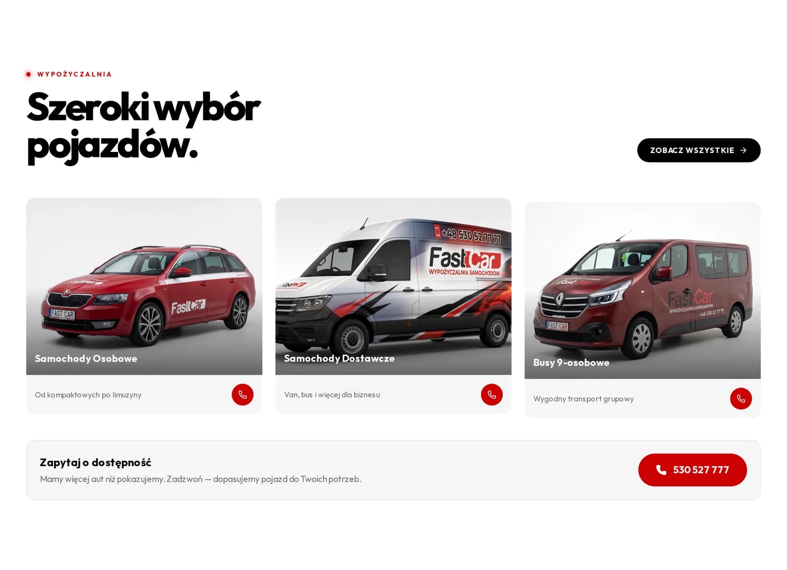 FastCar24 — Flota pojazdów